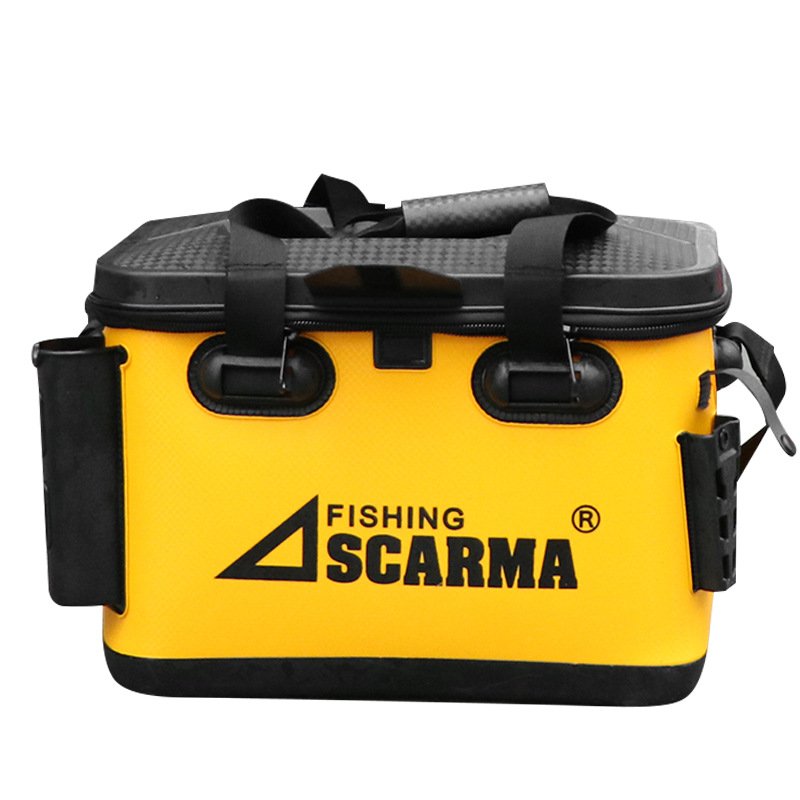 Hard-hull live fish tank multi-purpose tracker tool to load large-volume and light-loaded fishing gear